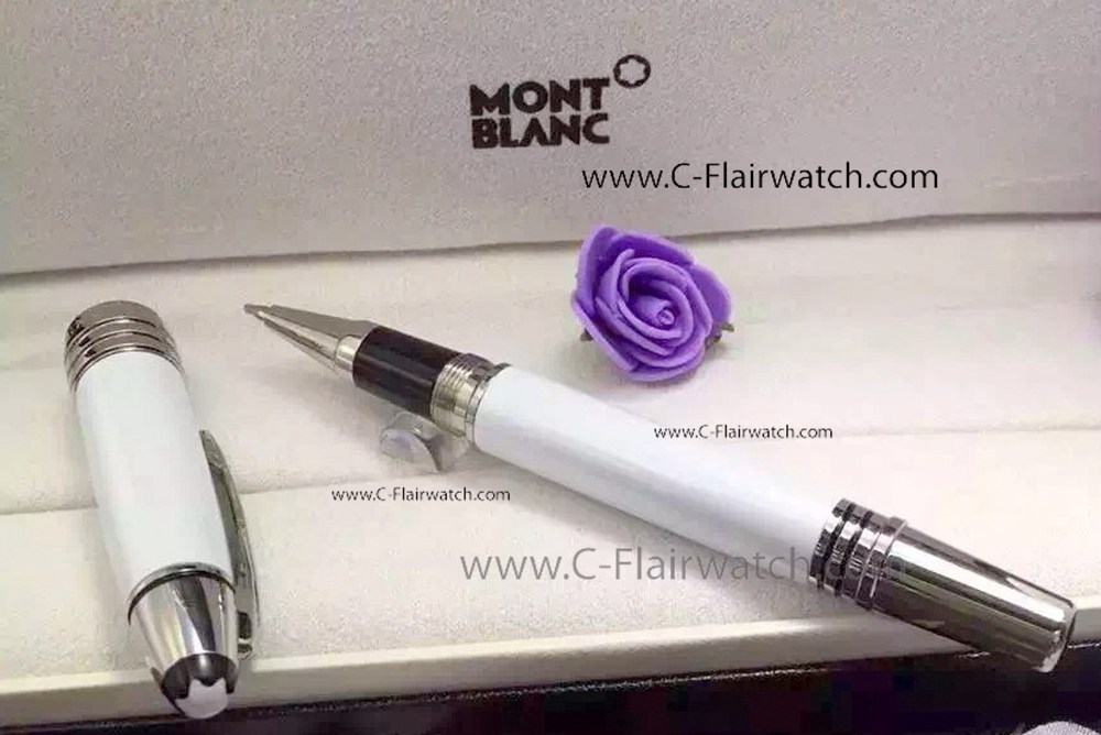 Top Grade Mont blanc JFK Special Edition Fineliner Pen White Res